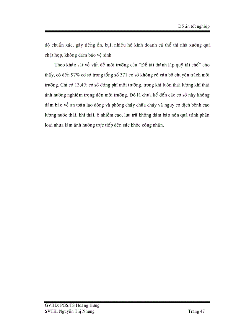 image for page Nghiên cứu hiện trạng các hợp chất ô nhiễm hữu cơ bền POPs phát thải ở ngành sản xuất và tái chế nhựa tại khu vực TP HCM