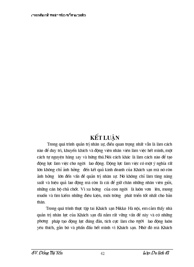 image for page Thực trạng và một số kiến nghị nhằm hoàn thiện công tác quản lý nhân lực với mục tiêu tạo động lực làm việc cho ngưòi lao động tại Khách sạn NIKKO Hà Nội