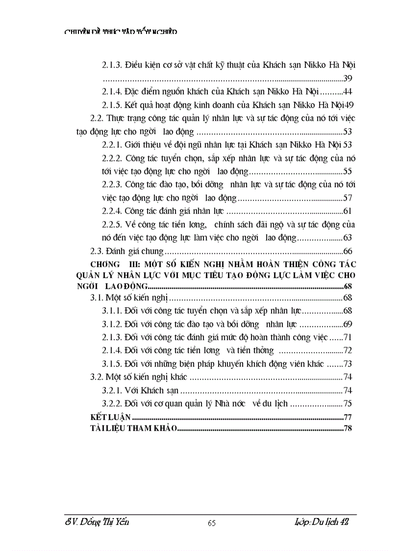 image for page Thực trạng và một số kiến nghị nhằm hoàn thiện công tác quản lý nhân lực với mục tiêu tạo động lực làm việc cho ngưòi lao động tại Khách sạn NIKKO Hà Nội