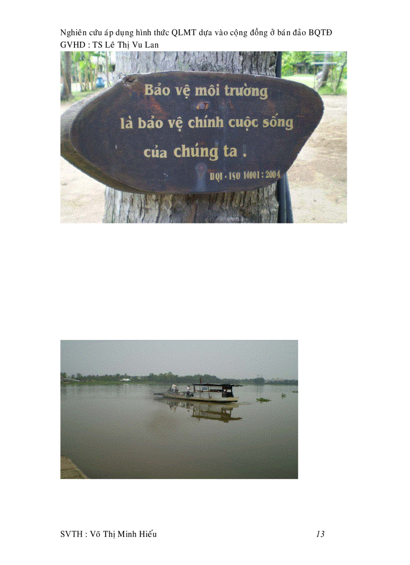 image for page Nghiên cứu xây dựng mô hình quản lý môi trường dựa vào cộng đồng cho hoạt động du lịch tại khu vực bán đảo Bình Quới Thanh Đa