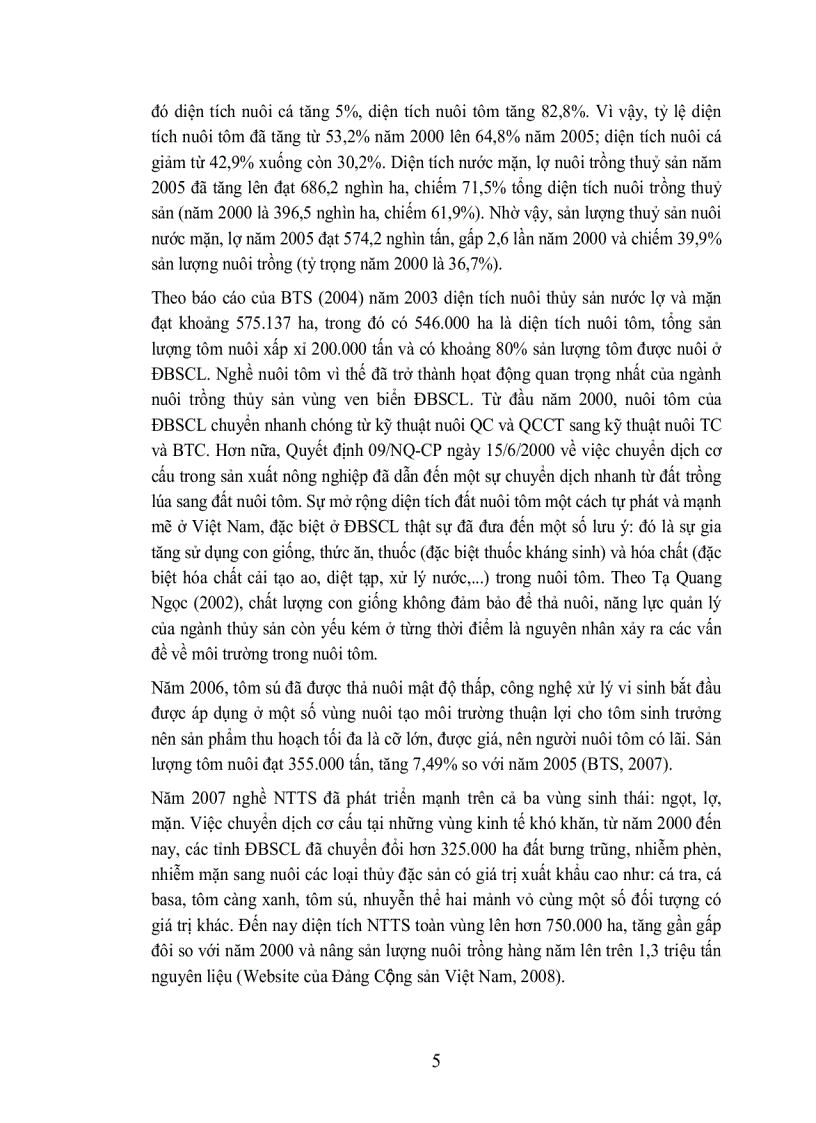 image for page Phân tích hiệu quả kinh tế và kỹ thuật của mô hình nuôi tôm sú Penaeus monodon thâm canh và bán thâm canh ven biển tỉnh sóc trăng