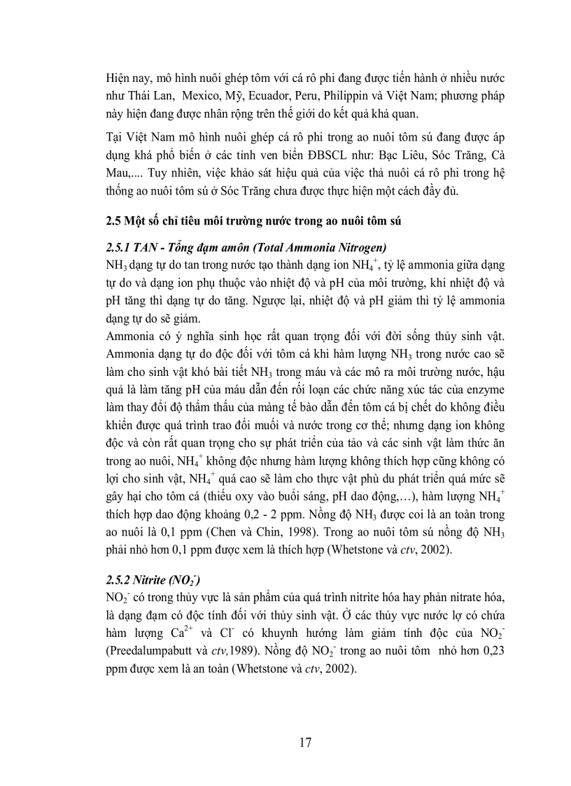 image for page Phân tích hiệu quả kinh tế và kỹ thuật của mô hình nuôi tôm sú Penaeus monodon thâm canh và bán thâm canh ven biển tỉnh sóc trăng
