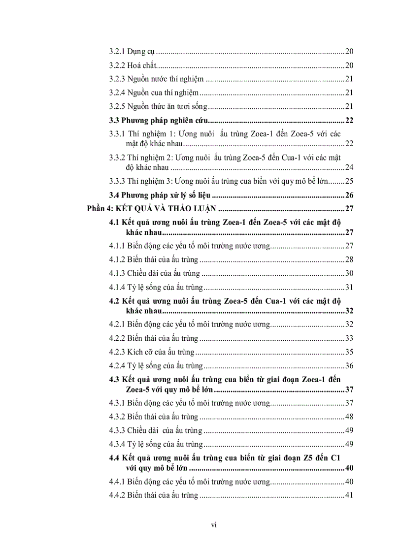 image for page Ương nuôi ấu trùng cua biển Scylla paramamosain 2 giai đoạn ZOEA 1 đến ZOEA 5 và ZOEA 5 đến CUA 1 với các mật độ và quy mô khác nhau