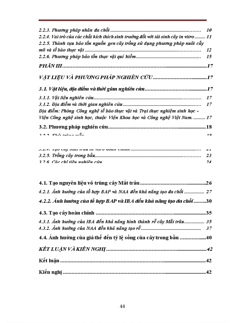 image for page Ứng dụng kỹ thuật nuôi cấy mô và tế bào thực vật để nhân nhanh và bảo tồn cây Mắt trâu của Vườn Quốc gia Cúc Phương
