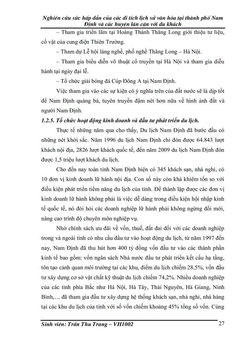 image for page Nghiên cứu sức hấp dẫn của các di tích lịch sử văn hóa tại thành phố Nam Định và các huyện lân cận với du khách