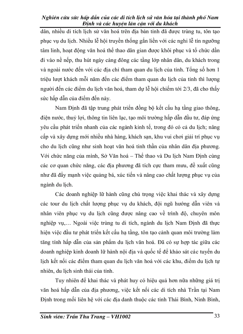 image for page Nghiên cứu sức hấp dẫn của các di tích lịch sử văn hóa tại thành phố Nam Định và các huyện lân cận với du khách