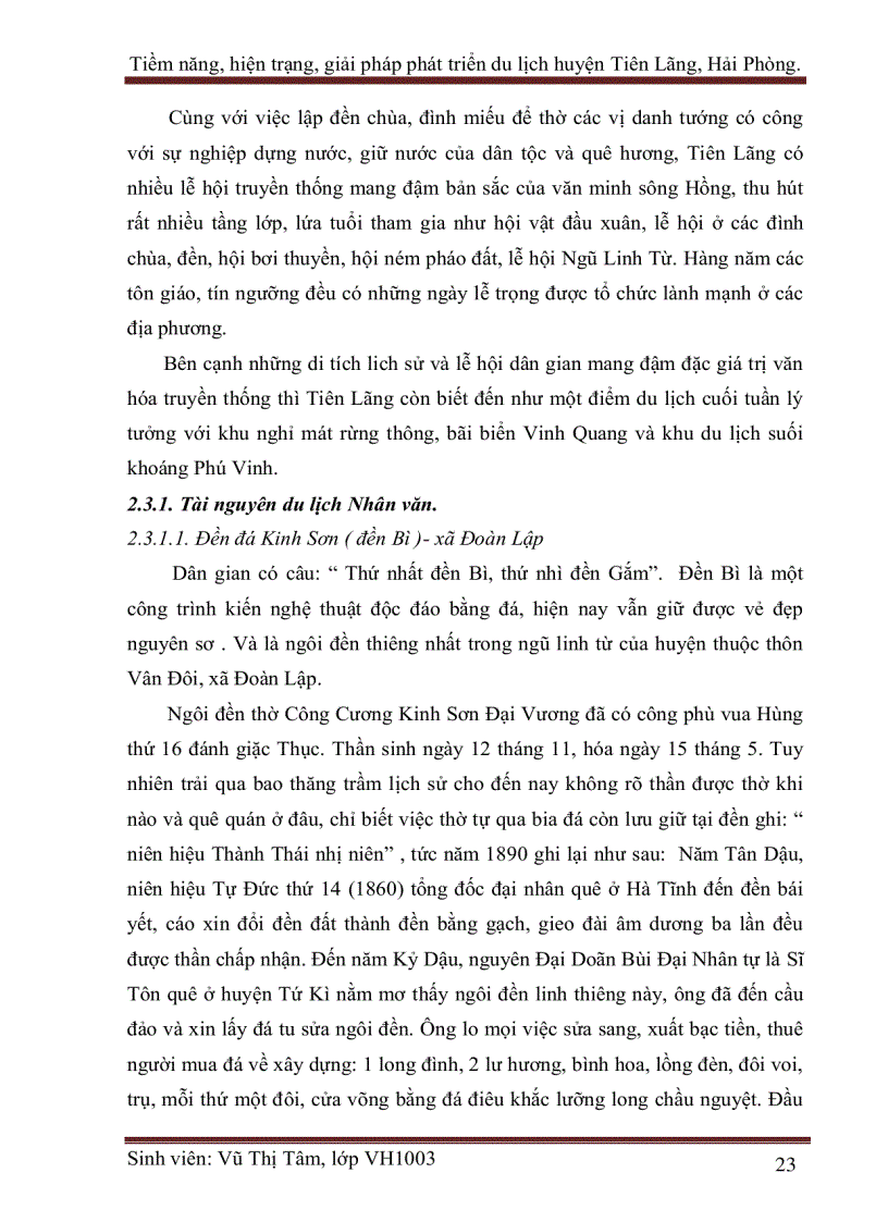 image for page Tiềm năng hiện trạng giải pháp phát triển du lịch huyện Tiên Lãng Hải Phòng