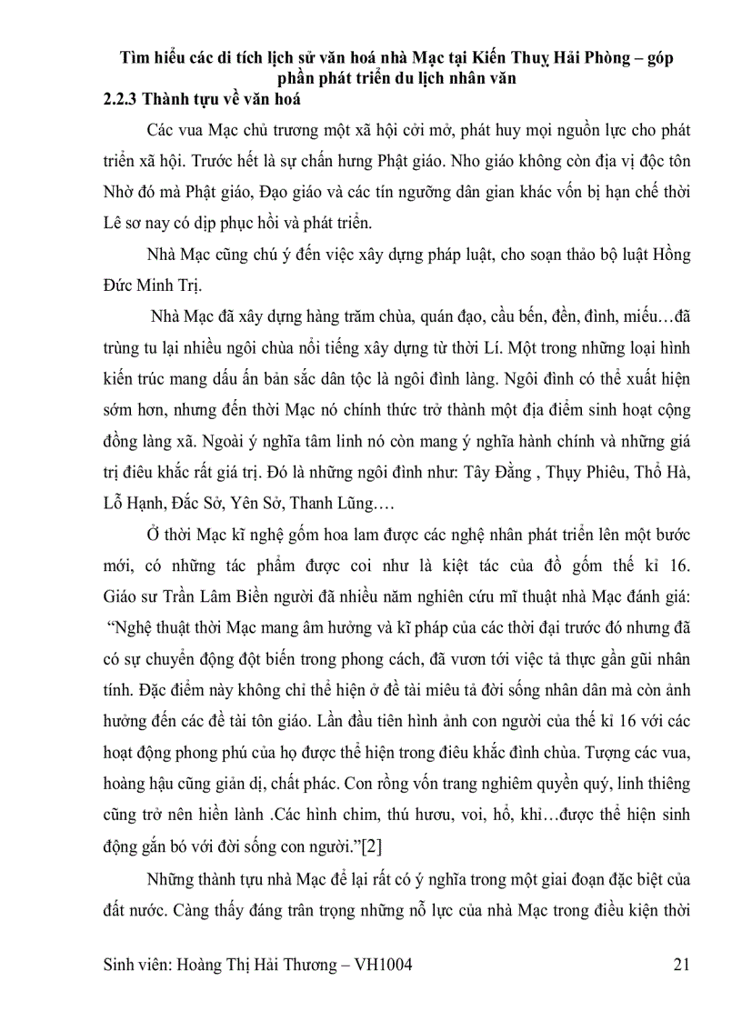 image for page Tìm hiểu các di tích lịch sử văn hoá nhà Mạc tại Kiến Thuỵ Hải Phòng góp phần phát triển du lịch nhân văn