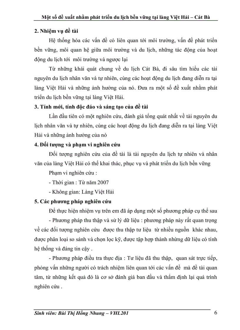 image for page Một số đề xuất nhằm phát triển du lịch bền vững tại làng Việt Hải Cát Bà