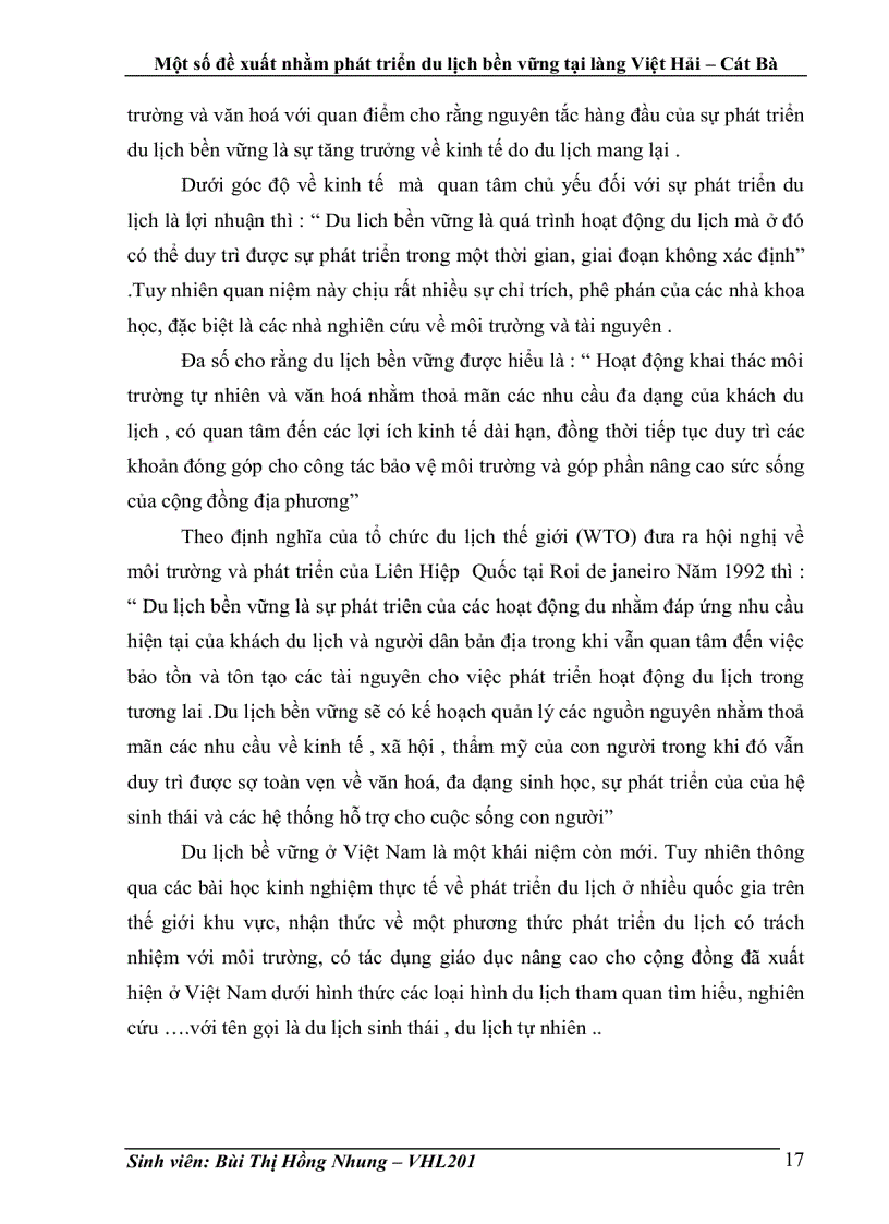 image for page Một số đề xuất nhằm phát triển du lịch bền vững tại làng Việt Hải Cát Bà