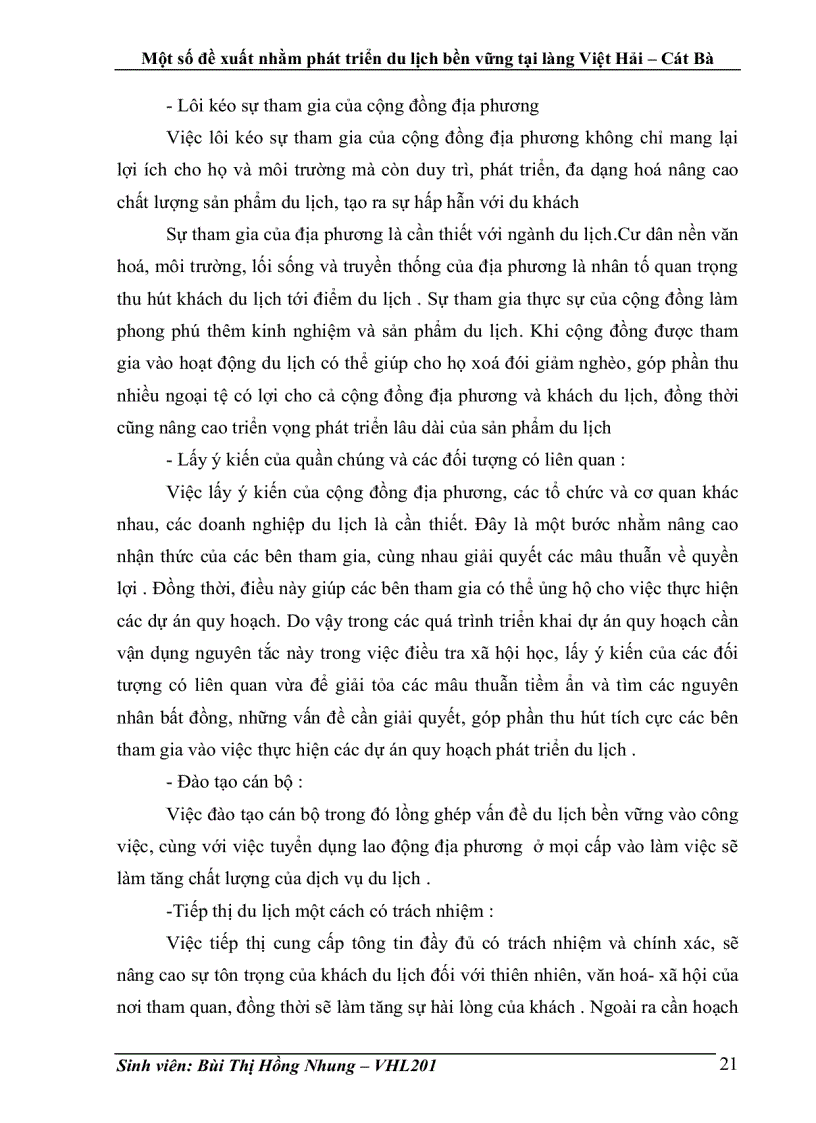 image for page Một số đề xuất nhằm phát triển du lịch bền vững tại làng Việt Hải Cát Bà