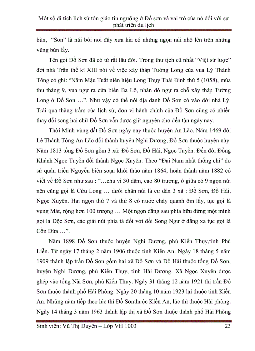 image for page Một số di tích lịch sử tôn giáo tín ngưỡng ở Đồ sơn và vai trò của nó đối với sự phát triển du lịch