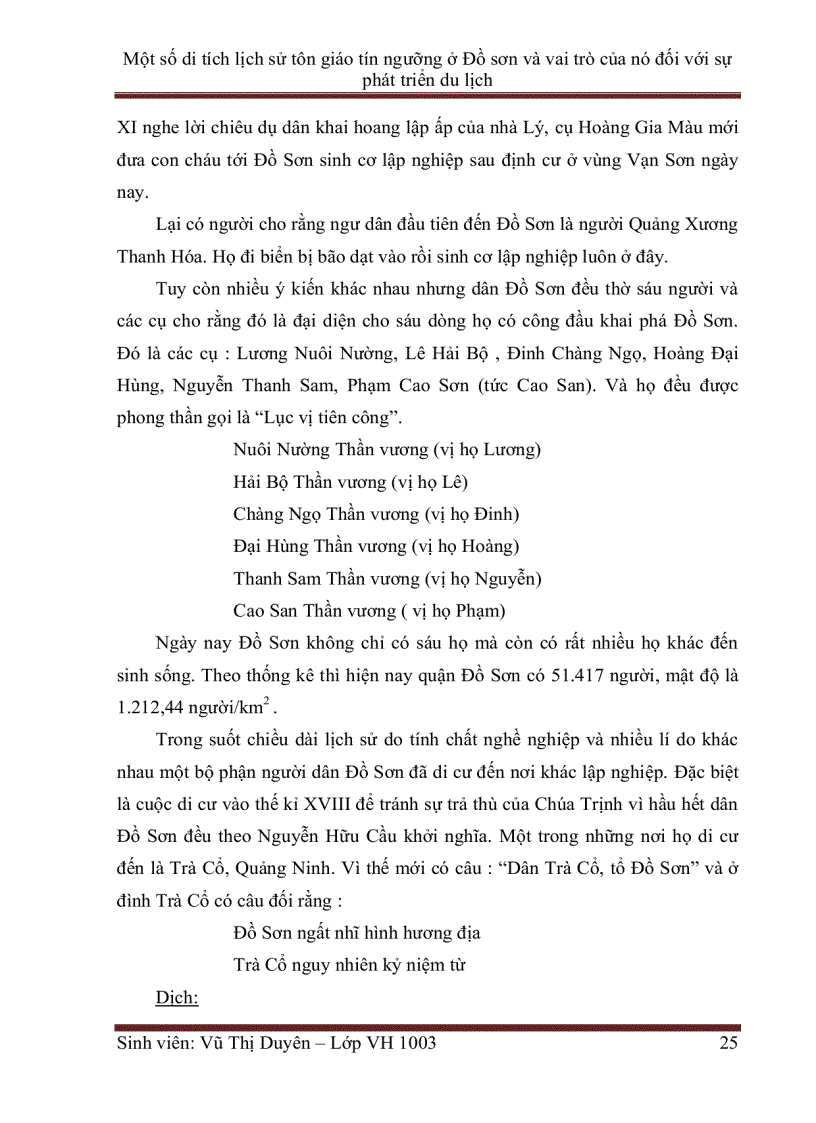 image for page Một số di tích lịch sử tôn giáo tín ngưỡng ở Đồ sơn và vai trò của nó đối với sự phát triển du lịch