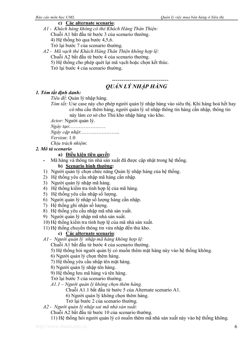 image for page Phân tích thiết kế hướng đối tượng UML Quản lý việc mua bán hàng tại siêu thị