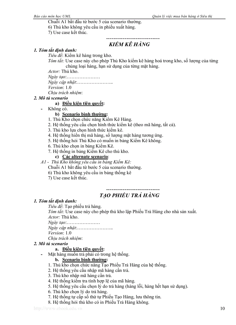 image for page Phân tích thiết kế hướng đối tượng UML Quản lý việc mua bán hàng tại siêu thị