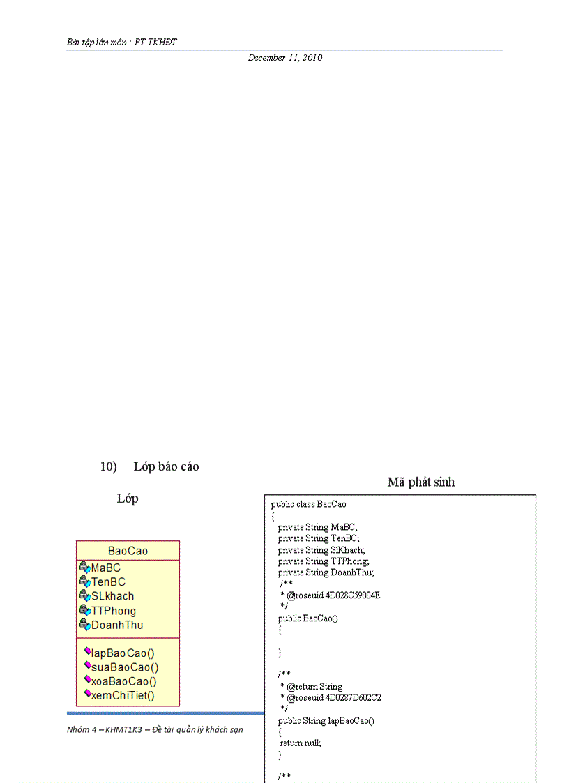 image for page Phân tích thiết kế hướng đối tượng UML QUẢN LÝ KHÁCH SẠN