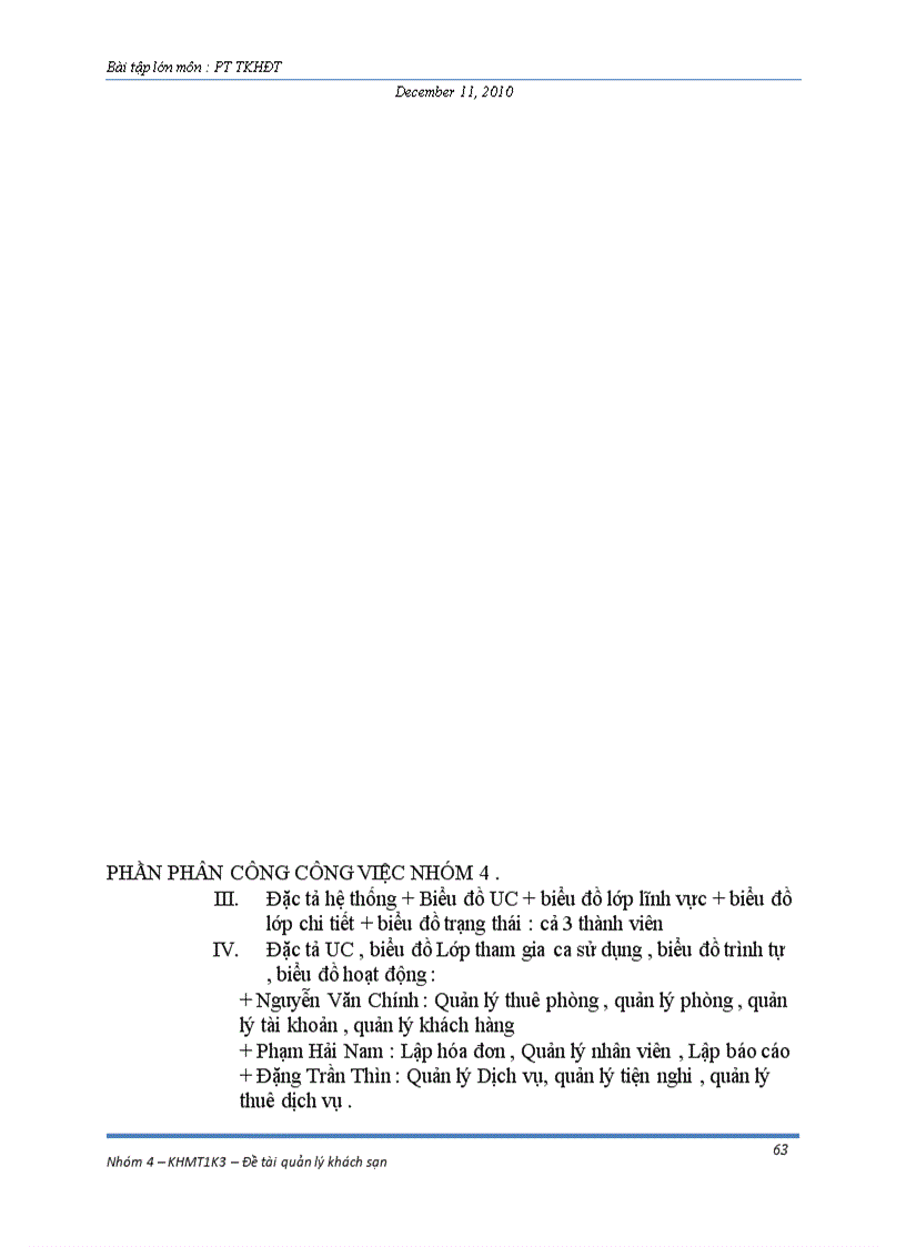 image for page Phân tích thiết kế hướng đối tượng UML QUẢN LÝ KHÁCH SẠN