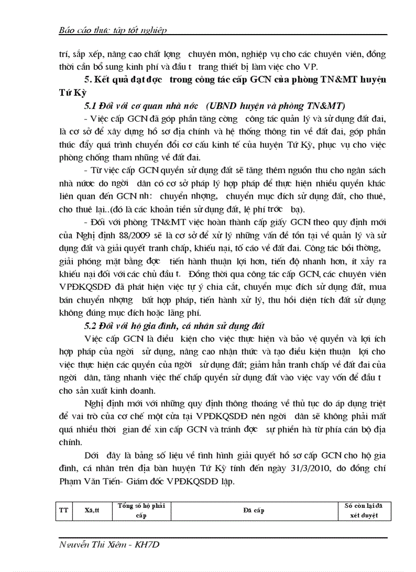 image for page Công tác cấp giấy chứng nhận quyền sử dụng đất cho hộ gia đình cá nhân của VPĐKQSDĐ thuộc phòng TN MT huyện tứ kỳ tỉnh Hải Dương