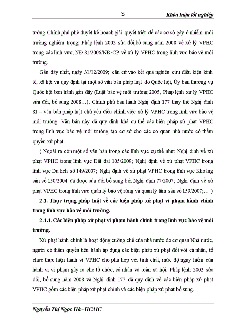 image for page Các biện pháp xử phạt vi phạm hành chính trong lĩnh vực bảo vệ môi trường và thực tiễn thi hành
