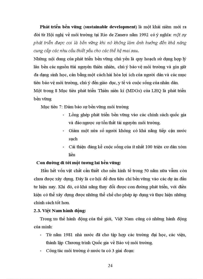 image for page Vấn đề bảo vệ môi trường hiện nay ở Việt Nam