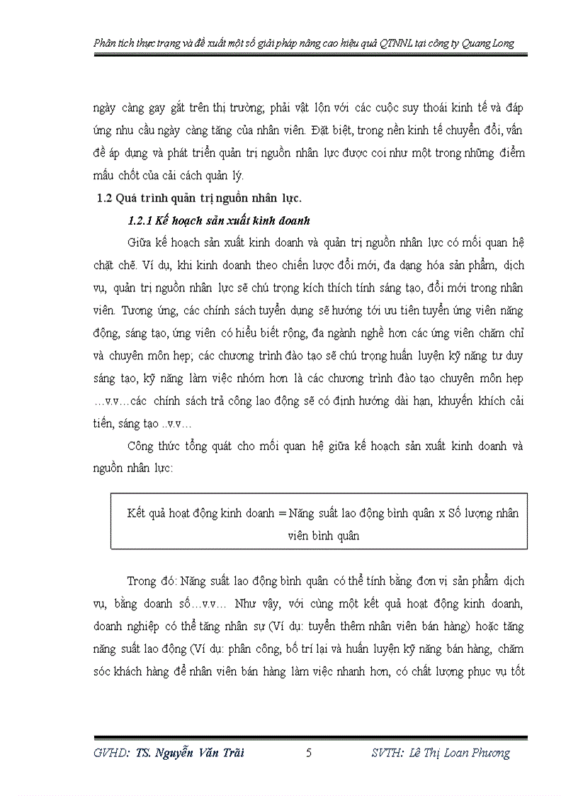 image for page Phân tích thực trạng và đề xuất một số giải pháp nâng cao hiệu quả Quản trị nguồn nhân lực tại công ty TNHH SX TM Quang Long