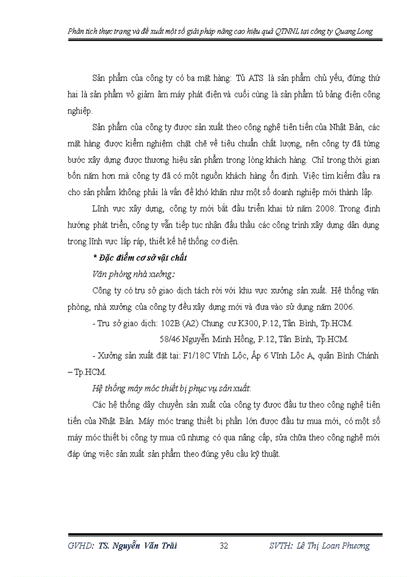 image for page Phân tích thực trạng và đề xuất một số giải pháp nâng cao hiệu quả Quản trị nguồn nhân lực tại công ty TNHH SX TM Quang Long