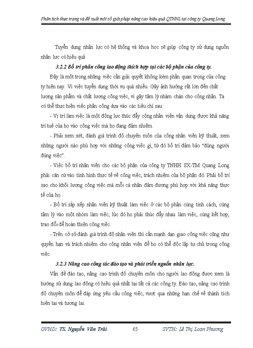 image for page Phân tích thực trạng và đề xuất một số giải pháp nâng cao hiệu quả Quản trị nguồn nhân lực tại công ty TNHH SX TM Quang Long