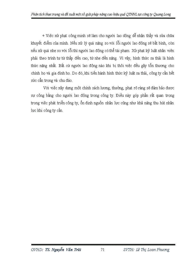image for page Phân tích thực trạng và đề xuất một số giải pháp nâng cao hiệu quả Quản trị nguồn nhân lực tại công ty TNHH SX TM Quang Long