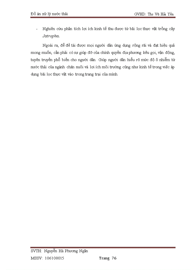 image for page Nghiên cứu khả năng xử lý nước thải chăn nuôi bằng cây dầu mè Jatropha curcas L trên mô hình bãi lọc thực vật