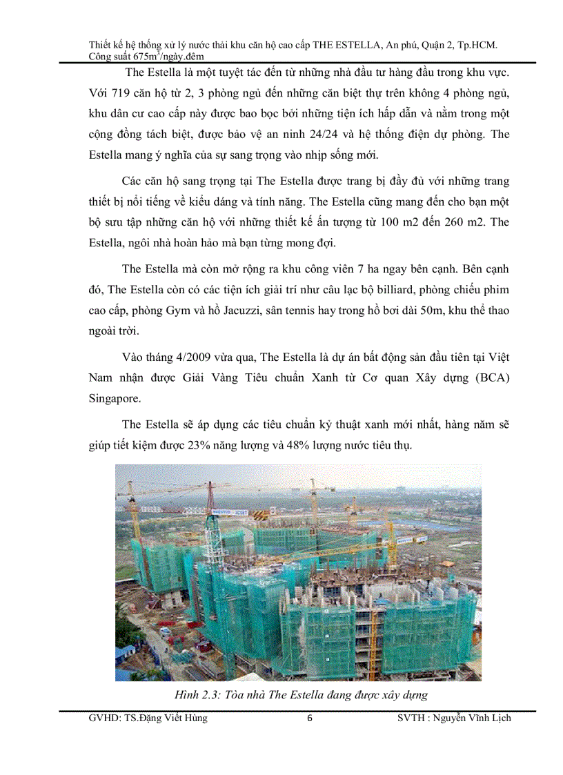 image for page Thiết kế hệ thống xử lý nước thải khu căn hộ cao cấp THE ESTELLA An phú Quận 2 Tp HCM Công suất 675m3 ngày đêm