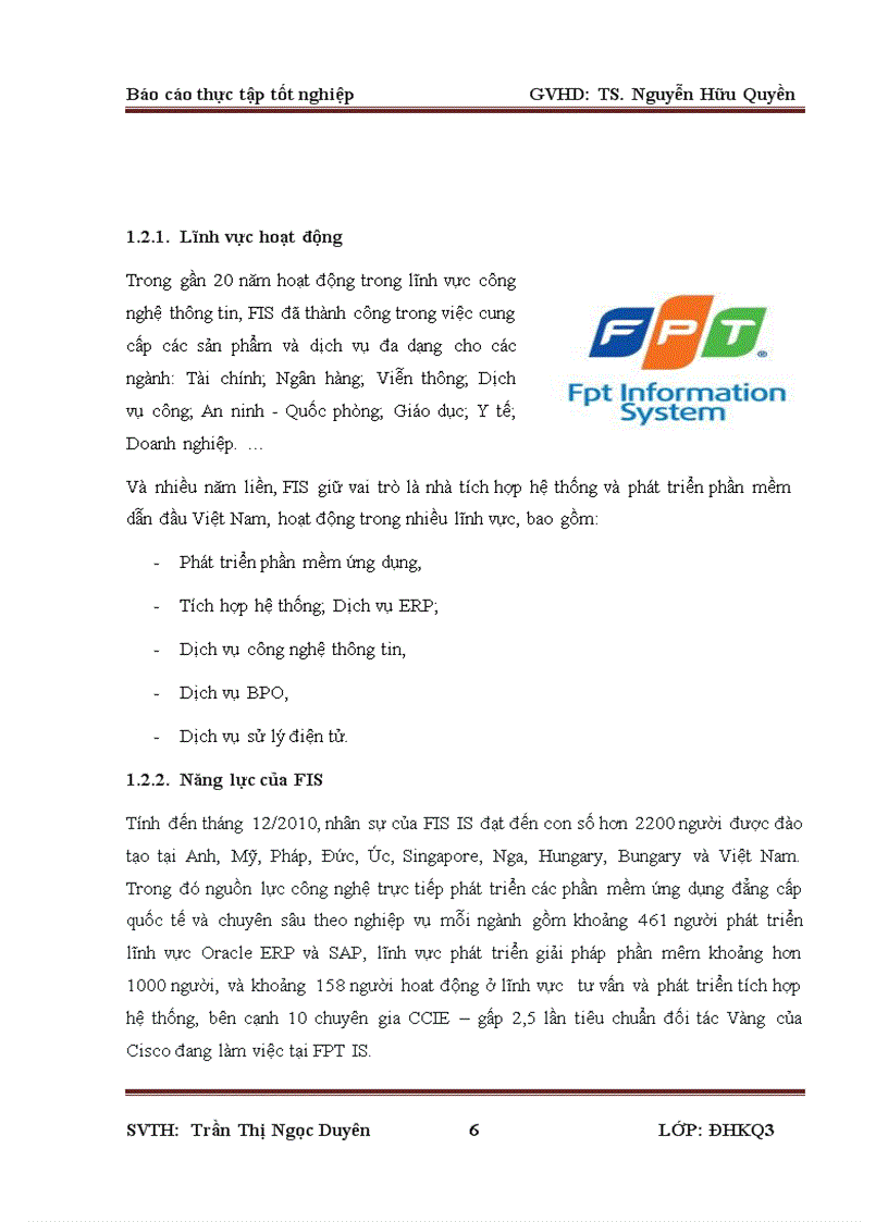 image for page Báo cáo thực tập tốt nghiệp tại Công ty TNHH Dịch vụ ERP FPT FIS ERP