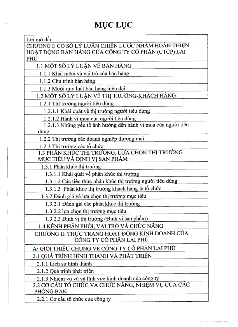 image for page Một số giải pháp nhằm nâng cao hiệu quả bán hàng tại công ty cổ phần Lai Phú