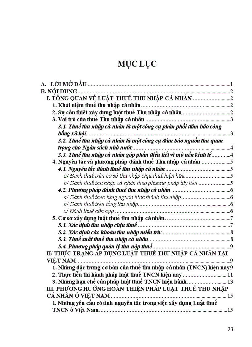 image for page Tiểu luận Thực trạng áp dụng luật thuế thu nhập cá nhân tại Việt Nam