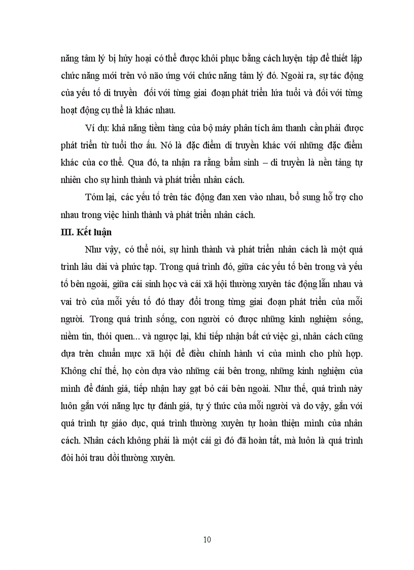 image for page Vai trò của các yếu tố đến sự hình thành và phát triển nhân cách Liên hệ thực tế