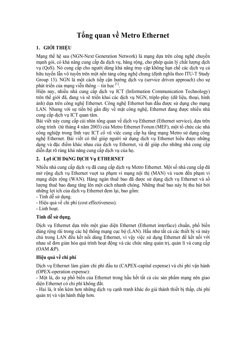 image for page Tổng quan về Metro Ethernet