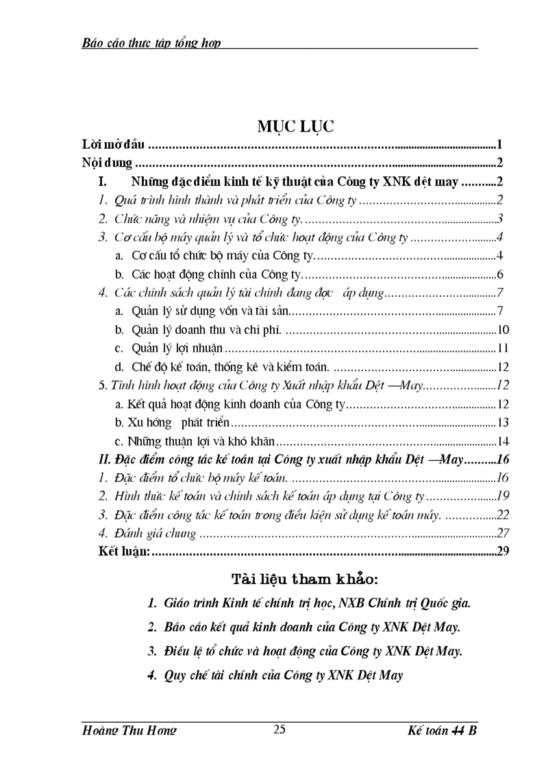 image for page Báo cáo thực tập tại công ty xuất nhập khẩu dệt may