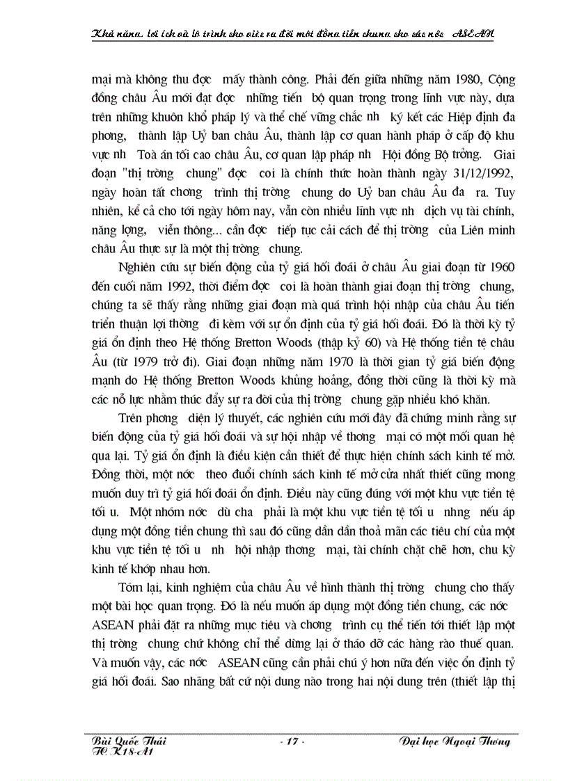 image for page Khả năng lợi ích và lộ trình cho việc ra đời một đồng tiền chung của các nước ASEAN