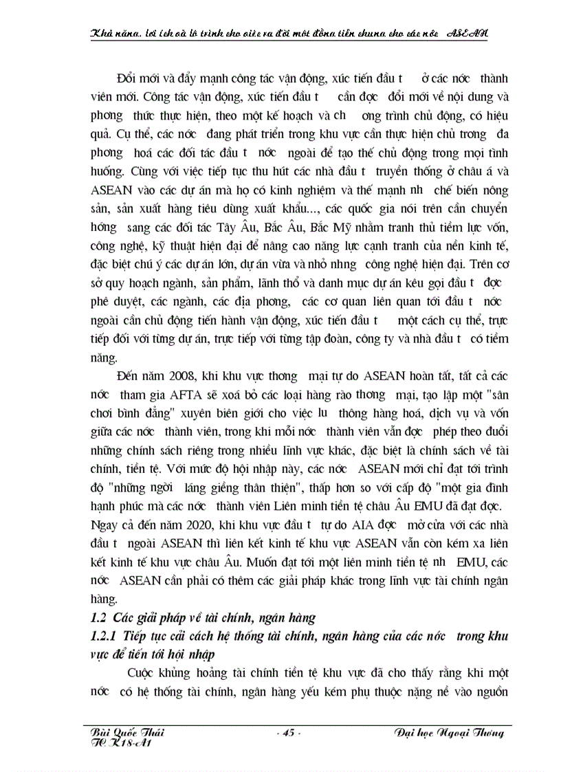 image for page Khả năng lợi ích và lộ trình cho việc ra đời một đồng tiền chung của các nước ASEAN