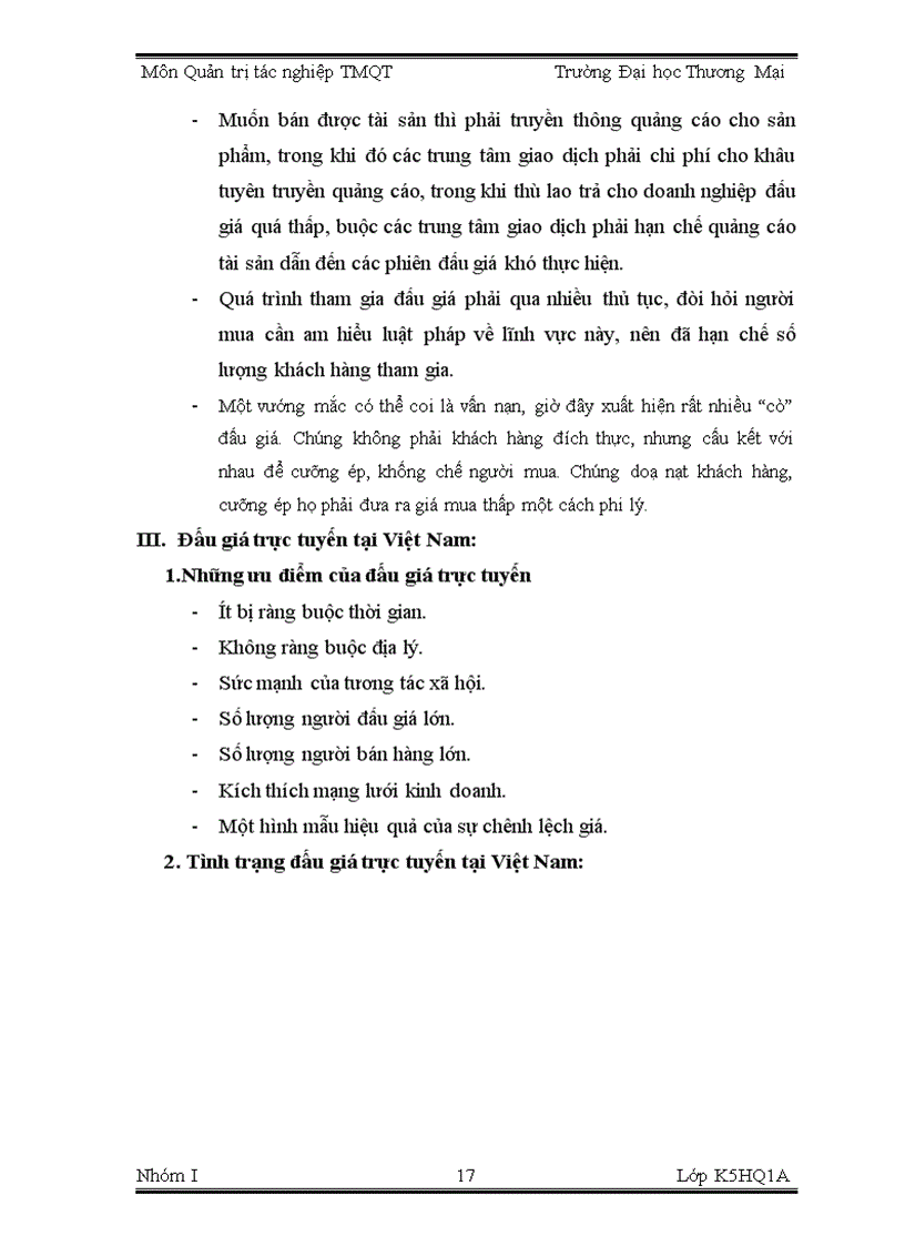 image for page Bài Thảo Luận Quản Trị Tác Nghiệp Thương Mại Quốc Tế Phân tích đấu giá quốc tế và hoạt động đấu giá quốc tế tại Việt Nam