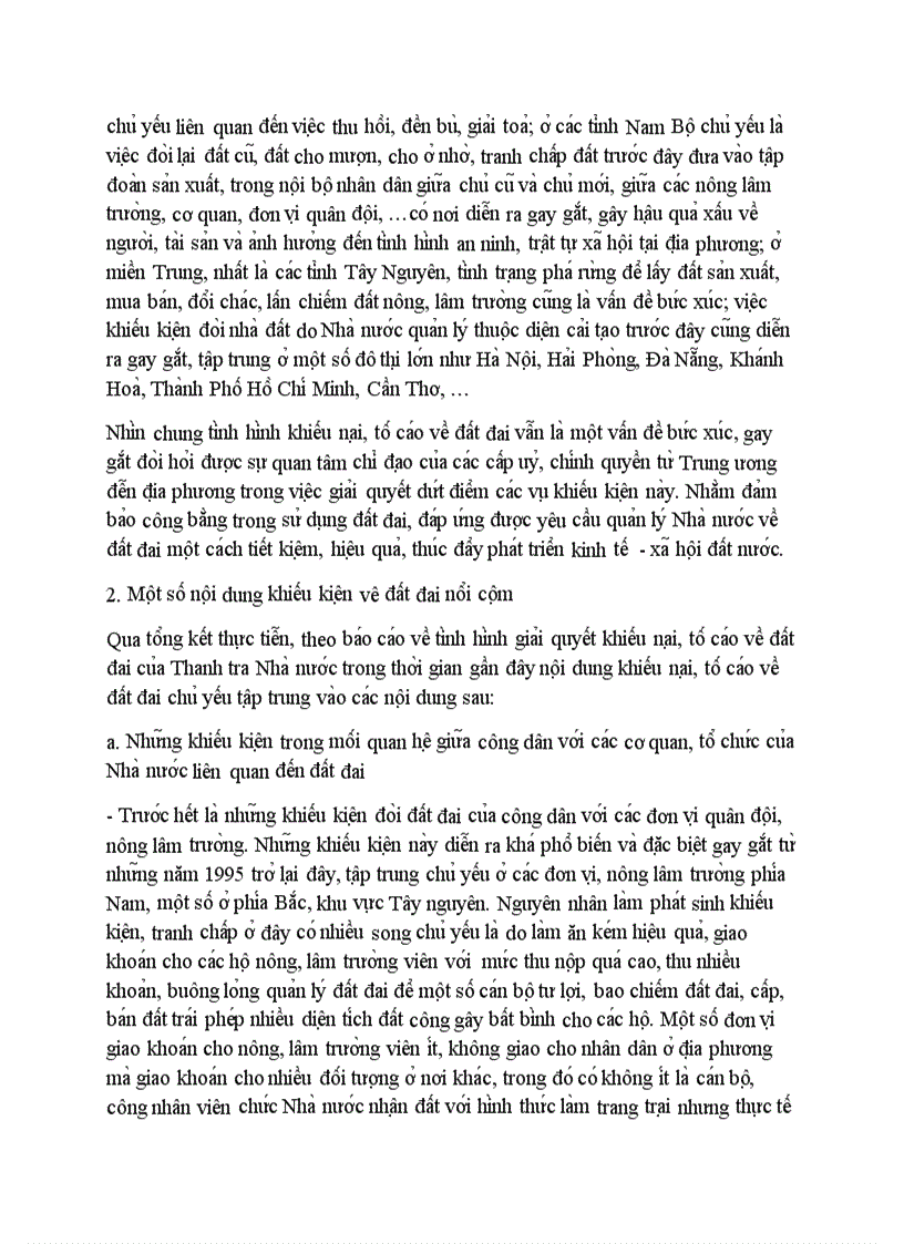 image for page Thực trạng công tác giải quyết khiếu nại tố cáo về đất đai kiến nghị