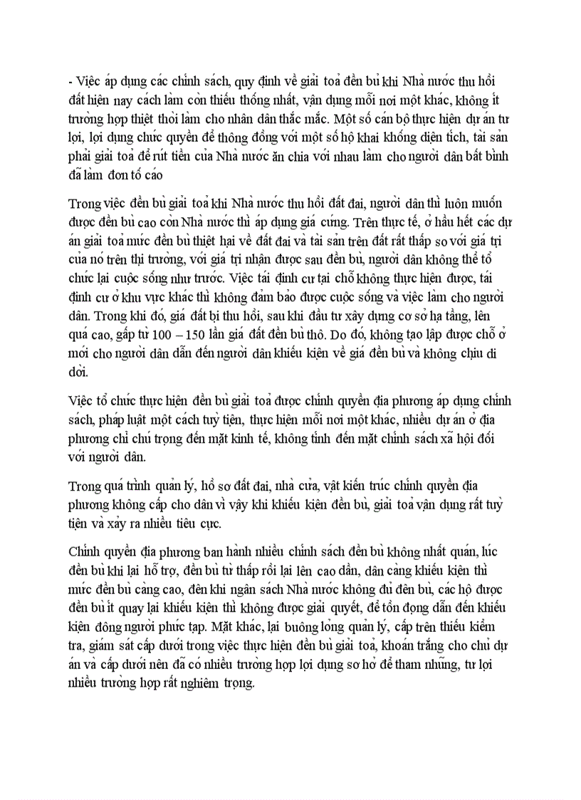 image for page Thực trạng công tác giải quyết khiếu nại tố cáo về đất đai kiến nghị