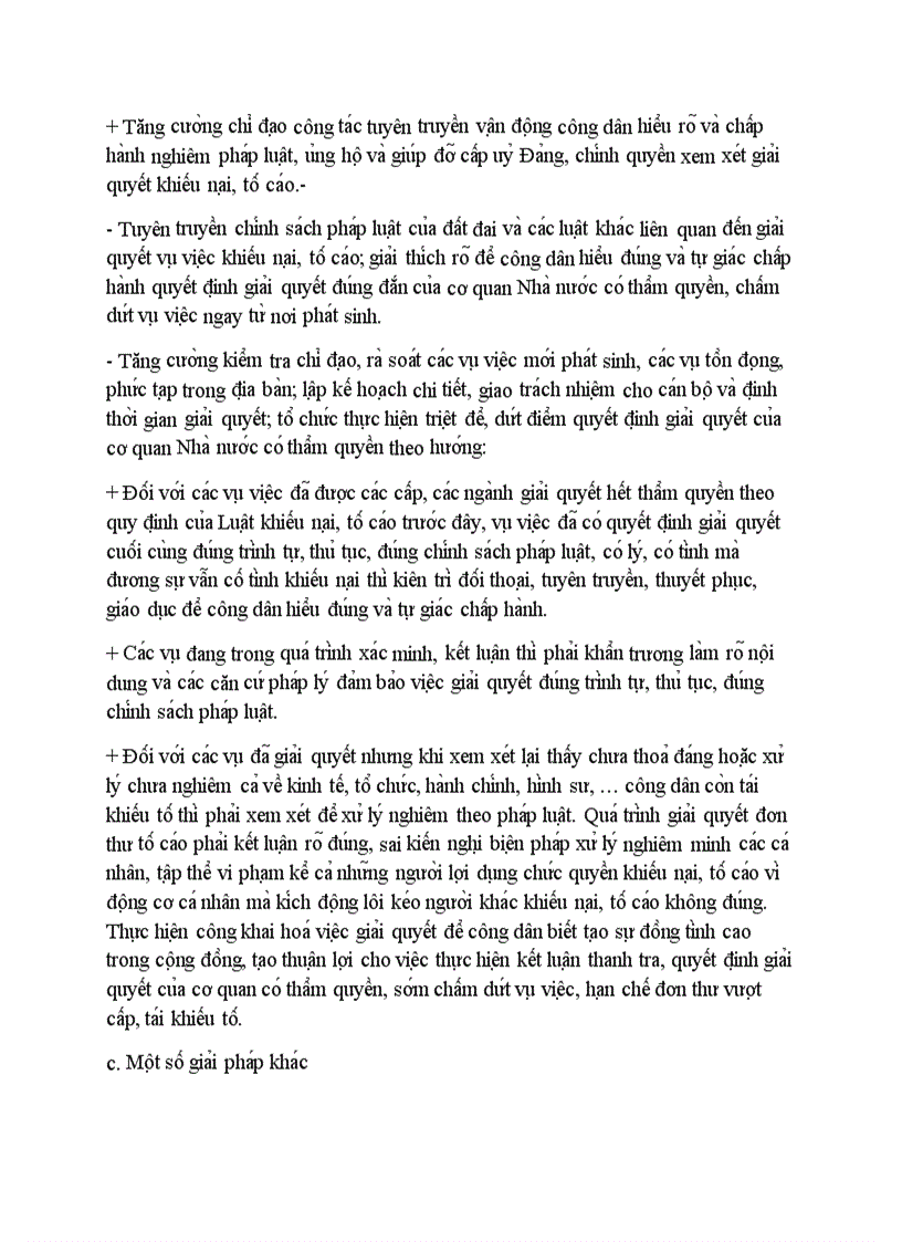 image for page Thực trạng công tác giải quyết khiếu nại tố cáo về đất đai kiến nghị