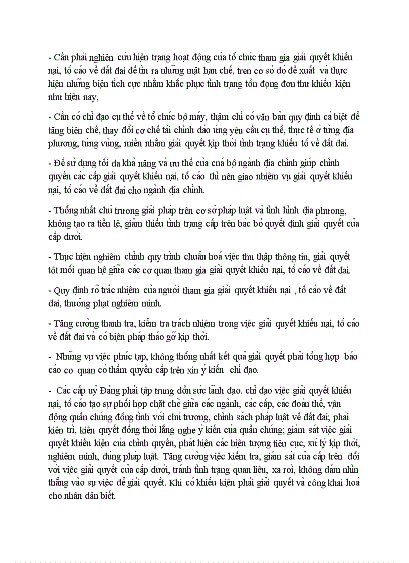 image for page Thực trạng công tác giải quyết khiếu nại tố cáo về đất đai kiến nghị