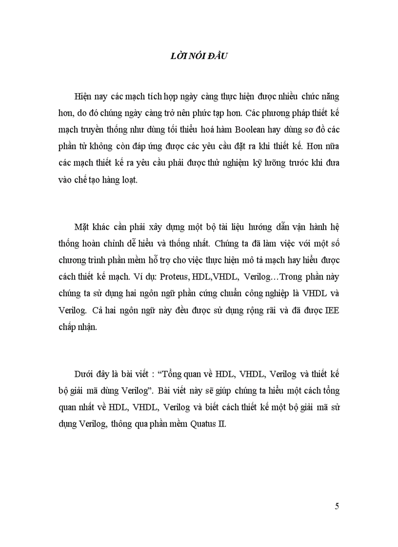 image for page Tổng quan về HDL VHDL Verilog và thiết kế bộ giải mã dùng verilog