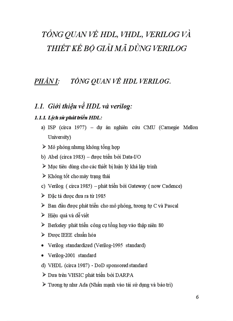 image for page Tổng quan về HDL VHDL Verilog và thiết kế bộ giải mã dùng verilog