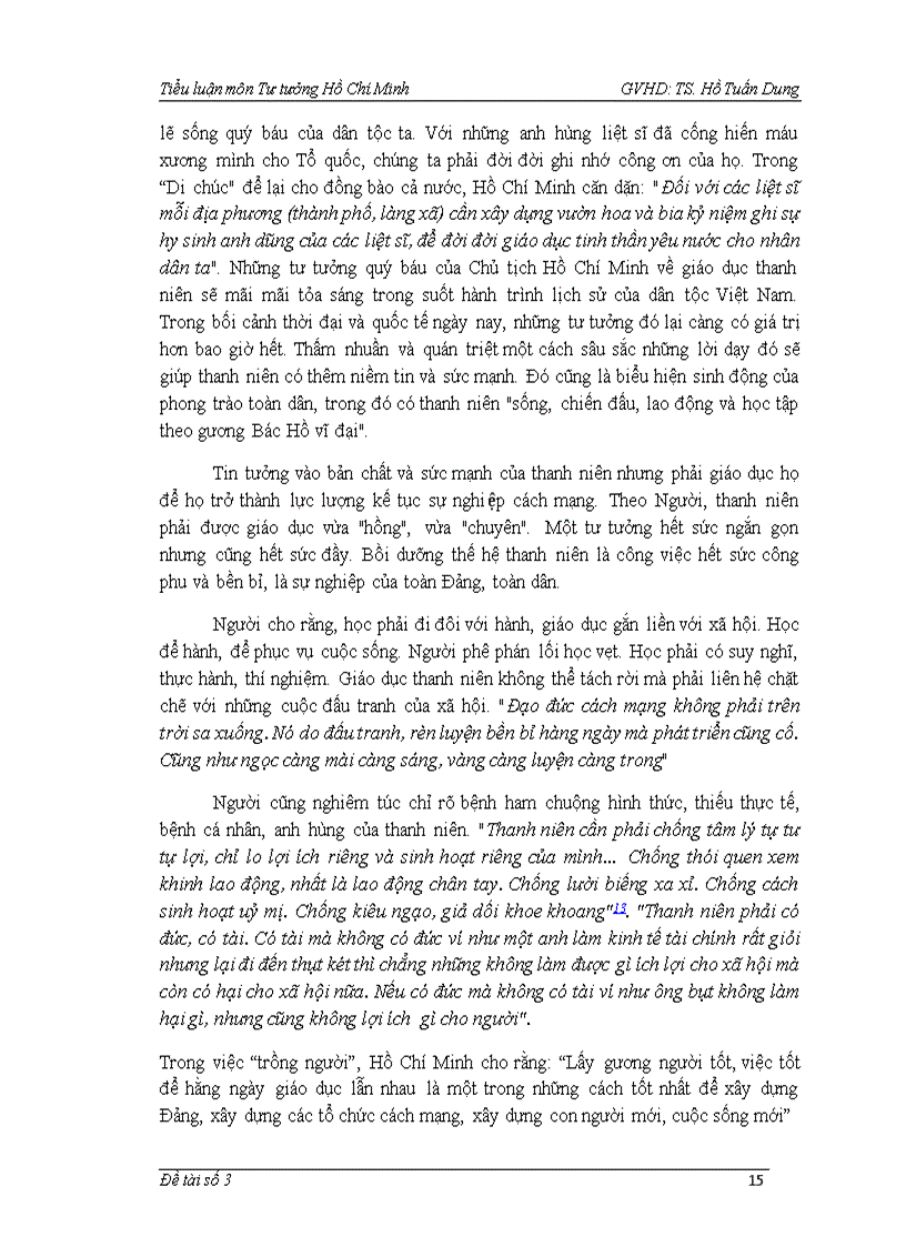 image for page Tìm hiểu tư tưởng Hồ Chí Minh về vấn đề thanh niên và vận dụng tư tưởng đó trong công tác đoàn hội sinh viên của trường Đại học Bách Khoa hiện nay