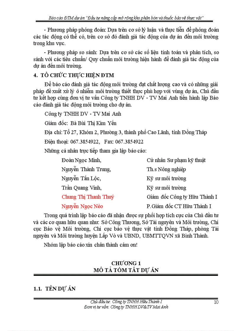 image for page Báo cáo ĐTM dự án Đầu tư nâng cấp mở rộng kho phân bón và thuốc bảo vệ thực vật
