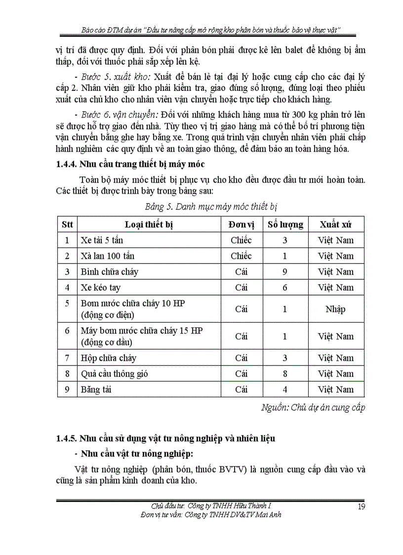 image for page Báo cáo ĐTM dự án Đầu tư nâng cấp mở rộng kho phân bón và thuốc bảo vệ thực vật