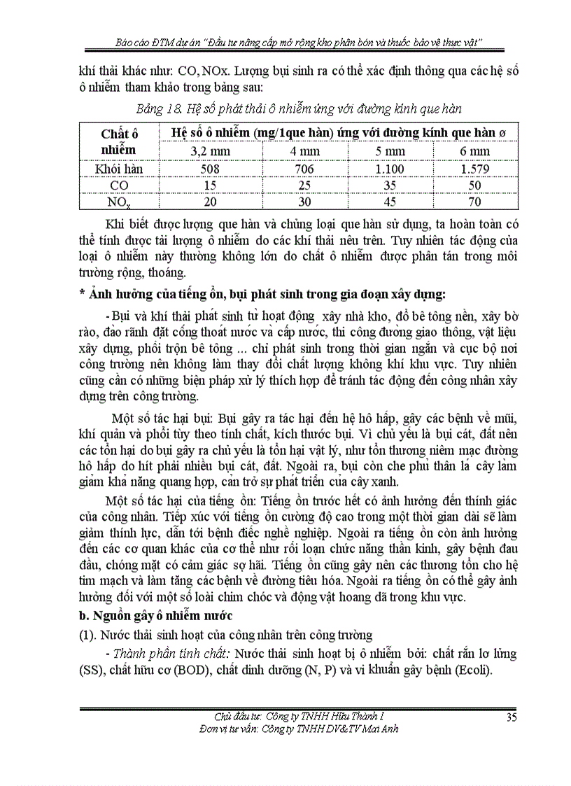 image for page Báo cáo ĐTM dự án Đầu tư nâng cấp mở rộng kho phân bón và thuốc bảo vệ thực vật