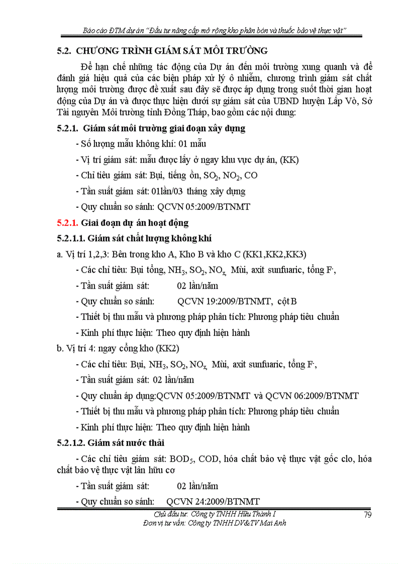 image for page Báo cáo ĐTM dự án Đầu tư nâng cấp mở rộng kho phân bón và thuốc bảo vệ thực vật